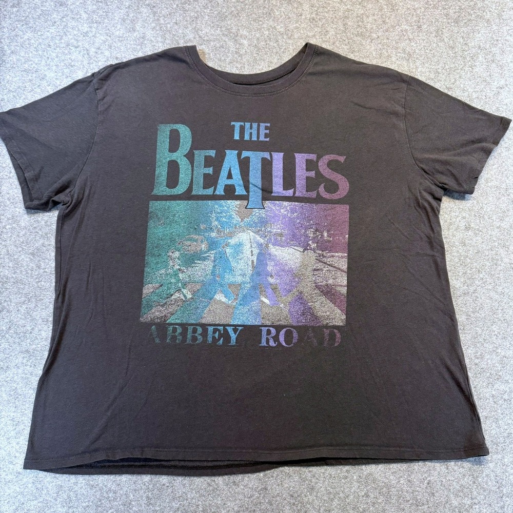 The Beatles Abbey Road Graphic T-Shirt Mens XL Black Short Sleeve Fab Four